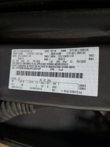2018 FORD F150 SUPER - 1FTEW1E56JFC25147