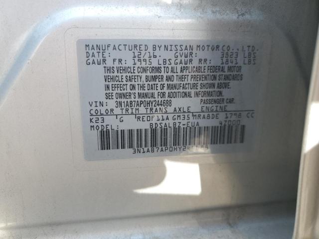 2017 NISSAN SENTRA S - 3N1AB7AP0HY244688