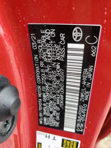 2021 TOYOTA PRIUS - JTDKAMFU0M3145597