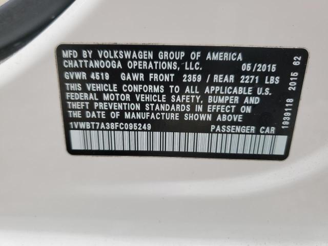 2015 VOLKSWAGEN PASSAT SE - 1VWBT7A38FC095249