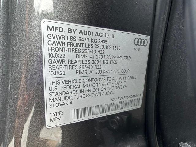 2019 AUDI Q8 PREMIUM - WA1BVAF15KD012411
