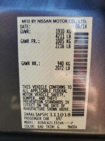 2015 NISSAN ALTIMA 2.5 - 1N4AL3AP5FC111018