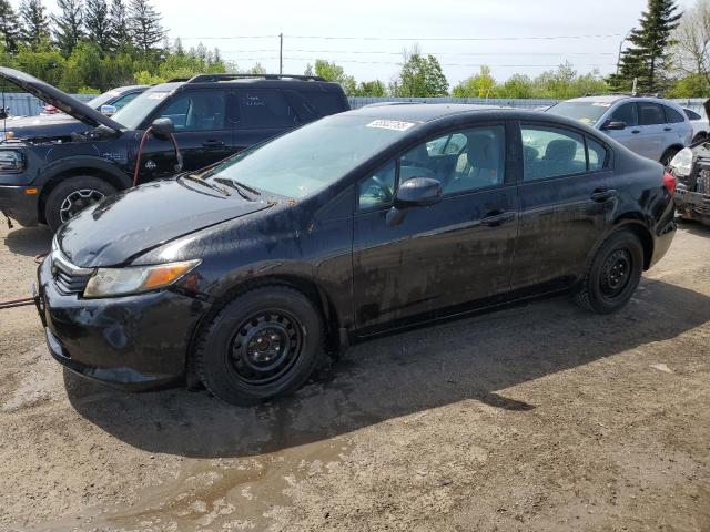 HONDA CIVIC LX 2012 black  gas 2HGFB2F49CH106135 photo #1