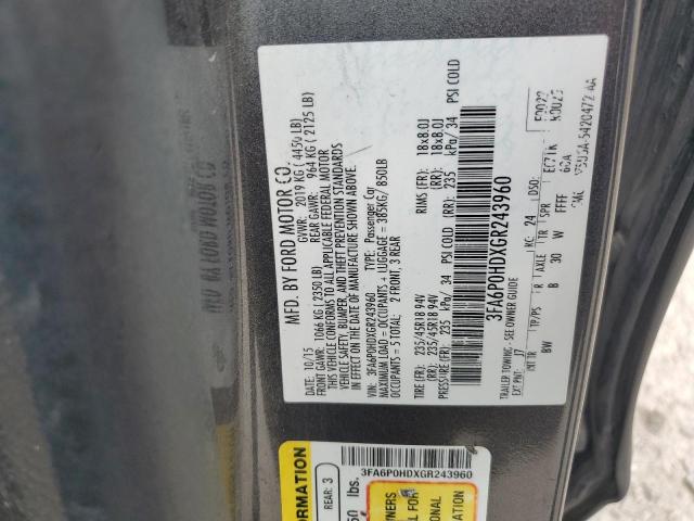 2016 FORD FUSION SE - 3FA6P0HDXGR243960