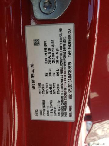 2022 TESLA MODEL 3 - 5YJ3E1EA8NF353679