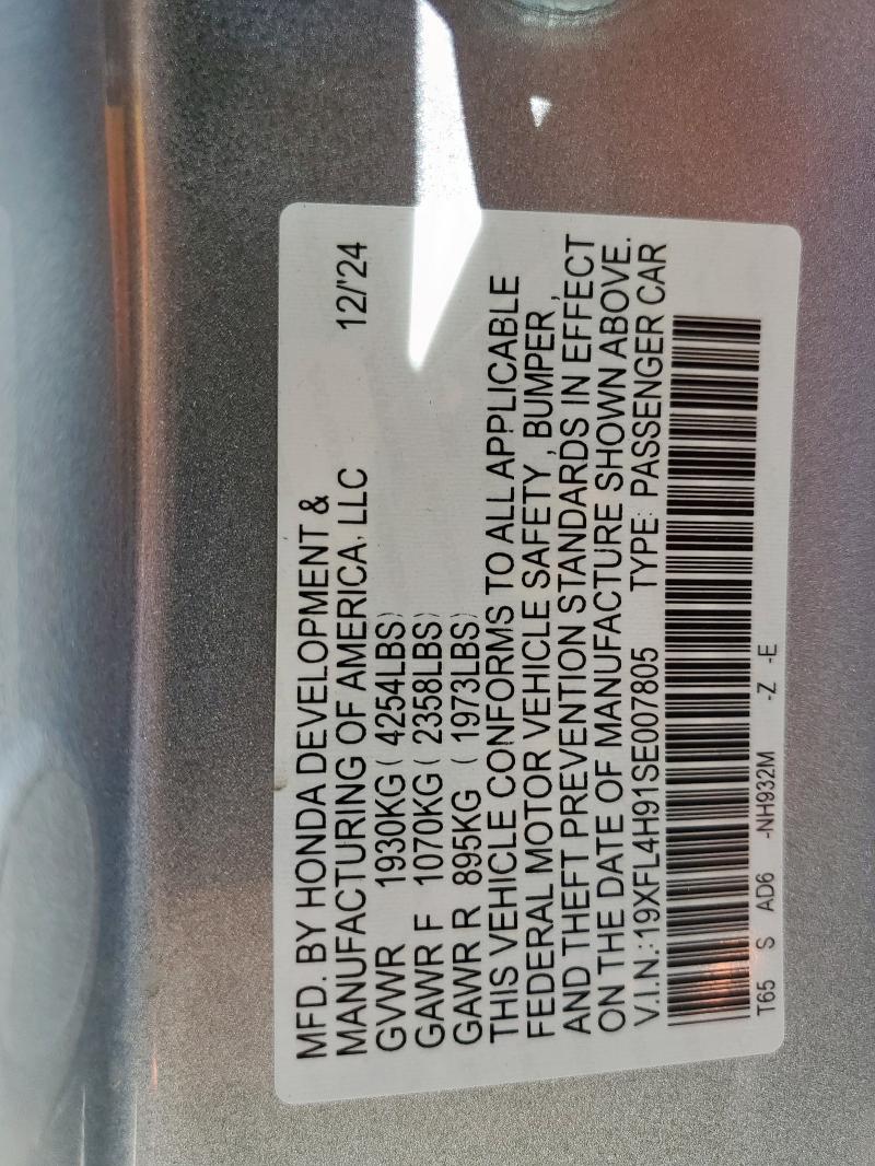 2025 HONDA CIVIC SPOR - 19XFL4H91SE007805