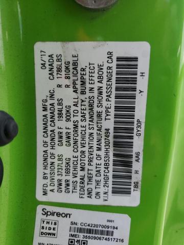 2017 HONDA CIVIC LX - 2HGFC4B53HH307494