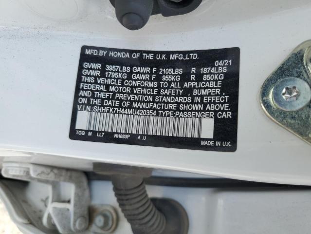 2021 HONDA CIVIC SPOR - SHHFK7H44MU420354