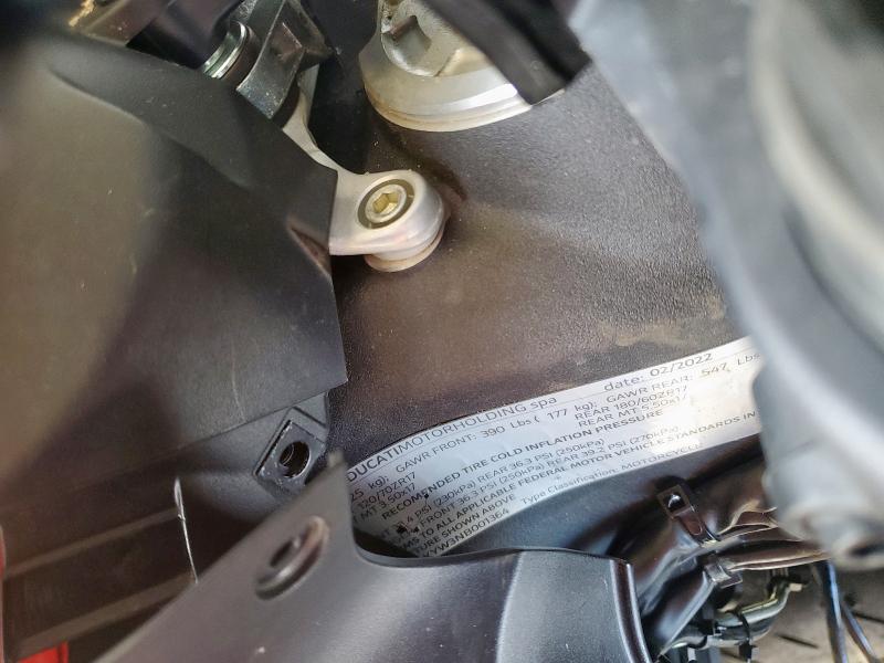 2022 DUCATI STREETFIGH ZDMFAKYW3NB001364