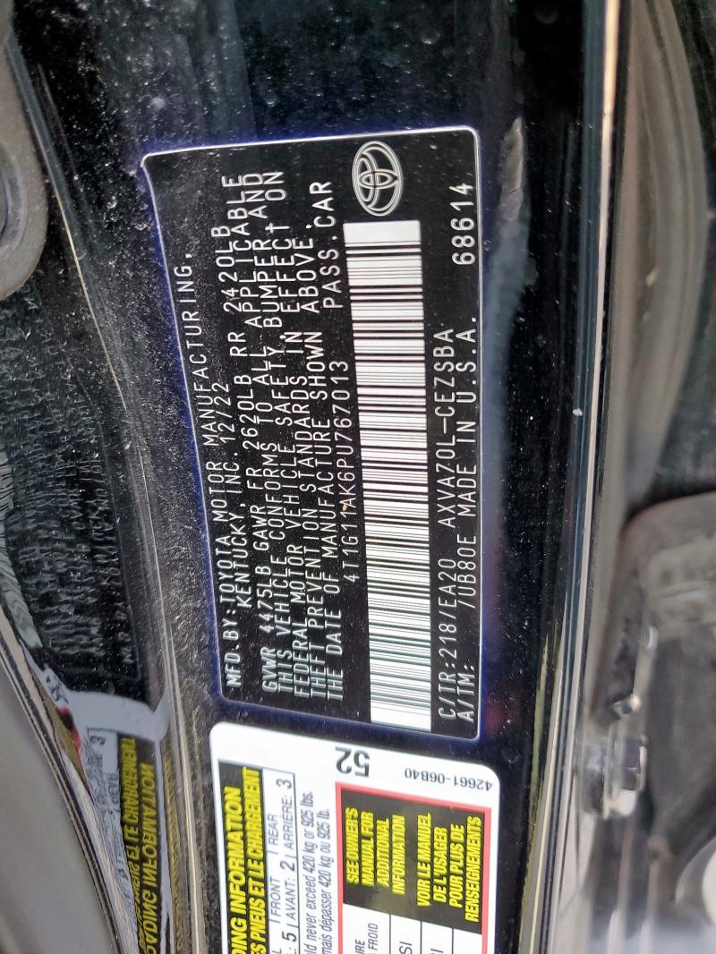 2023 TOYOTA CAMRY SE N - 4T1G11AK6PU767013