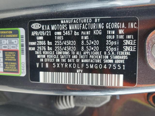 2021 KIA SORENTO SX 5XYRKDLF5MG047551