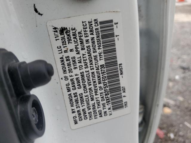 2015 HONDA CIVIC LX 19XFB2F5XFE019738