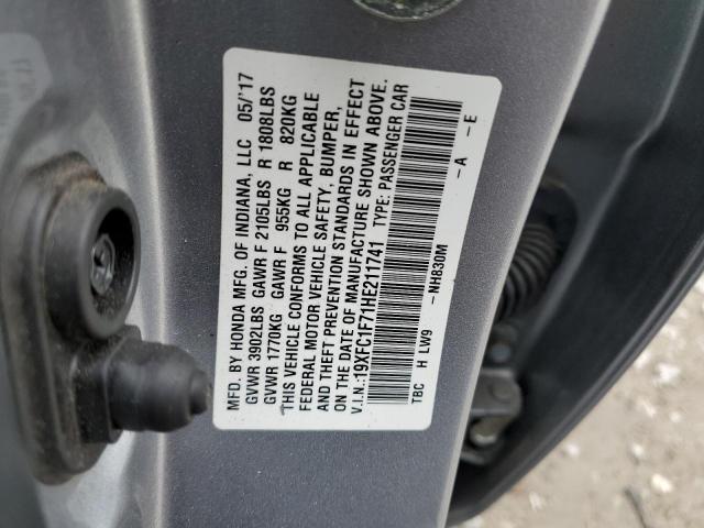 2017 HONDA CIVIC EXL - 19XFC1F71HE211741