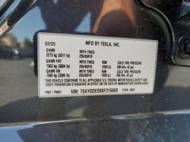 2025 TESLA MODEL Y - 7SAYGDED8SF316609