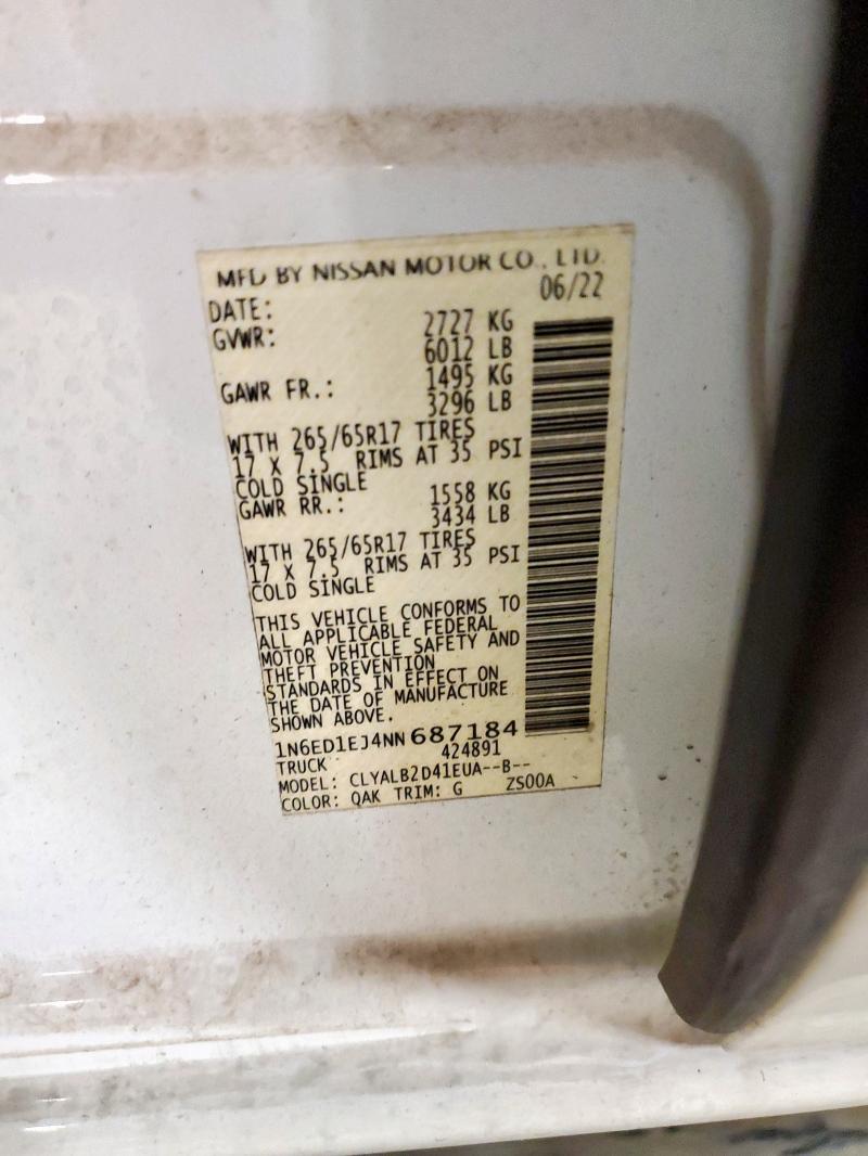 2022 NISSAN FRONTIER S - 1N6ED1EJ4NN687184