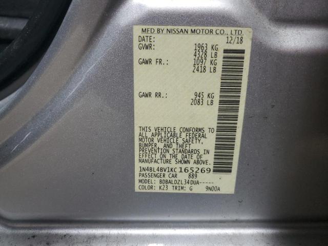2019 NISSAN ALTIMA S 1N4BL4BV1KC165269