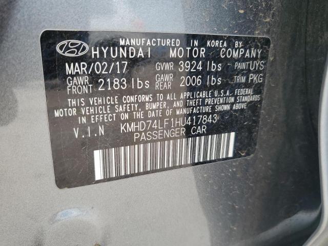 2017 HYUNDAI ELANTRA SE - KMHD74LF1HU417843