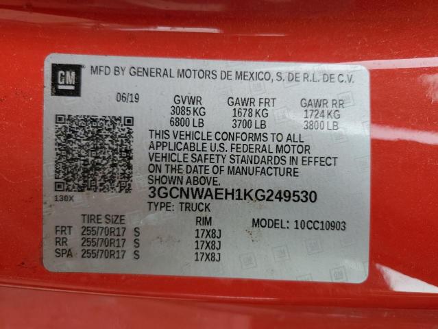 2019 CHEVROLET SILVERADO - 3GCNWAEH1KG249530