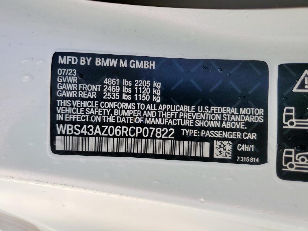 2024 BMW M4 COMPETI WBS43AZ06RCP07822