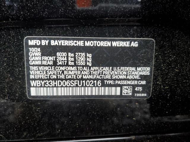 2025 BMW I4 M50 WBY33HD06SFU10216