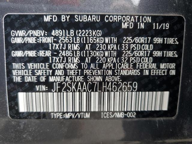 2020 SUBARU FORESTER JF2SKAAC7LH462659