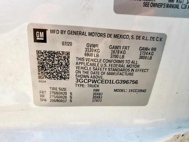 2020 CHEVROLET SILVERADO - 3GCPWCED1LG396756