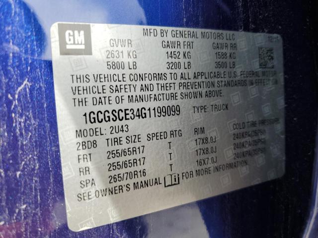 2016 CHEVROLET COLORADO L - 1GCGSCE34G1199099