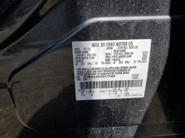2016 FORD EDGE SEL - 2FMPK4J80GBC17489
