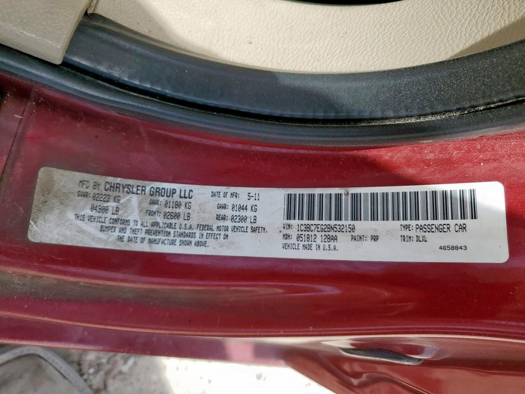 2011 CHRYSLER 200 LIMITE - 1C3BC7EG2BN532150
