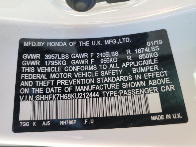 2019 HONDA CIVIC EX - SHHFK7H68KU212444