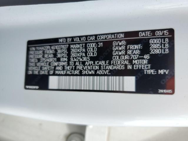 2016 VOLVO XC90 T6 - YV4A22PL4G1027827