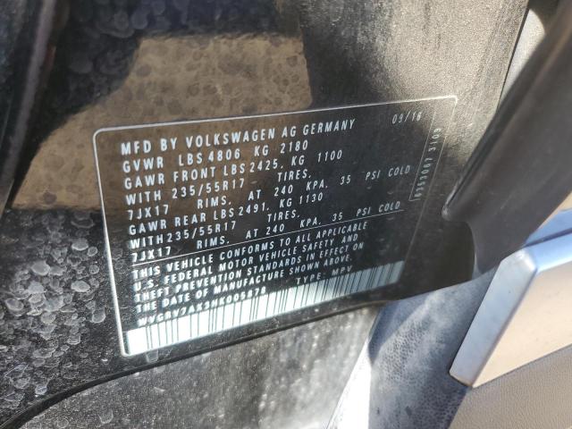 2017 VOLKSWAGEN TIGUAN WOL WVGRV7AX3HK005878