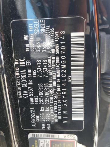 2021 KIA SORENTO 5XYRL4LC2MG070143