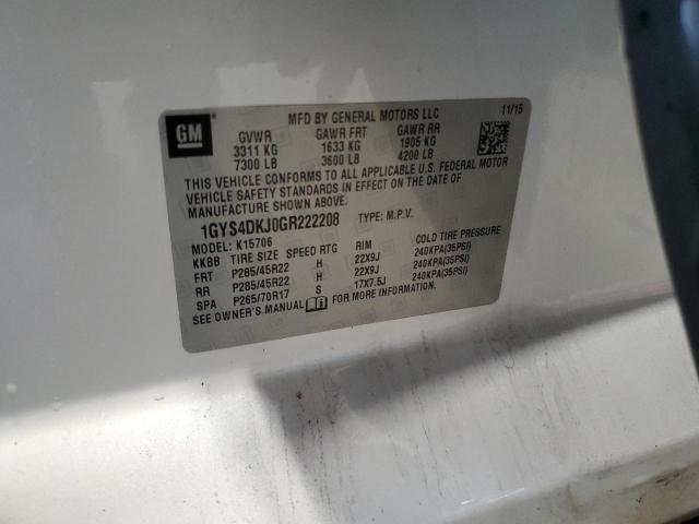 2016 CADILLAC ESCALADE P 1GYS4DKJ0GR222208