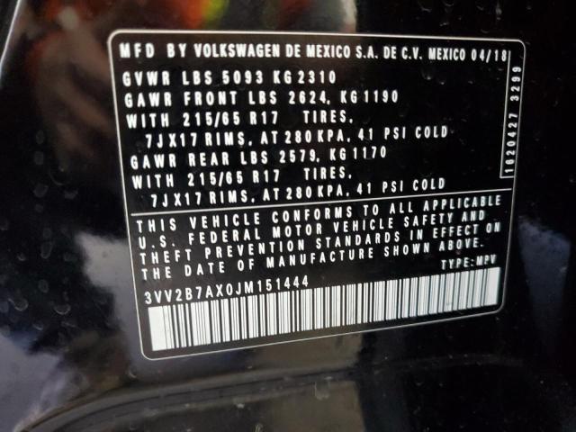 2018 VOLKSWAGEN TIGUAN SE - 3VV2B7AX0JM151444