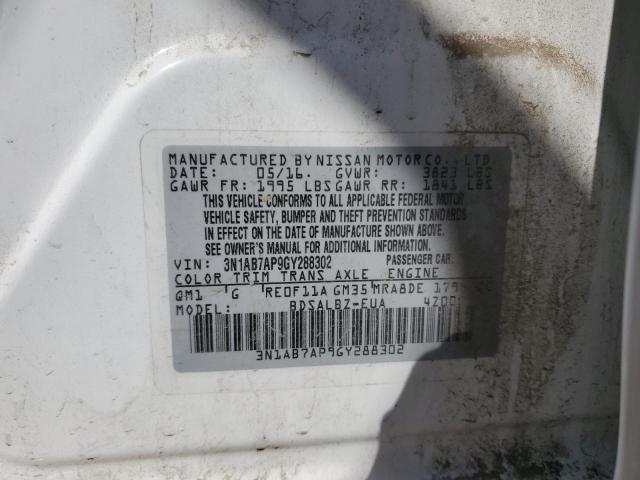 2016 NISSAN SENTRA S - 3N1AB7AP9GY288302