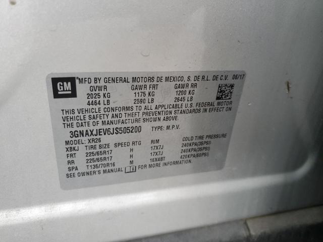 2018 CHEVROLET EQUINOX LT - 3GNAXJEV6JS505200