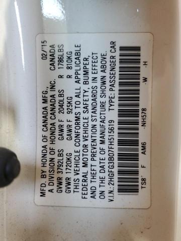 2015 HONDA CIVIC EXL 2HGFG3B07FH515619