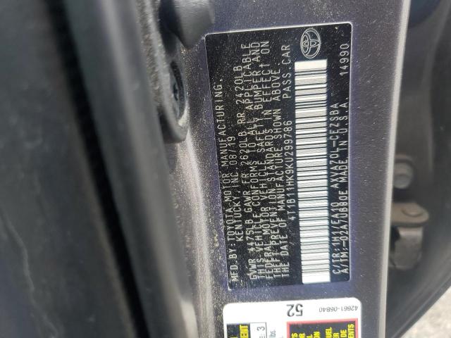2019 TOYOTA CAMRY L - 4T1B11HK9KU299786