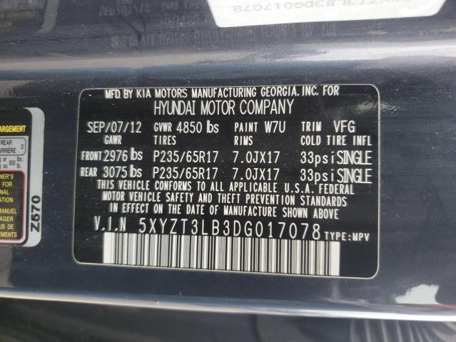 2013 HYUNDAI SANTA FE S - 5XYZT3LB3DG017078