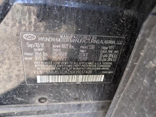 2019 HYUNDAI SANTA FE S - 5NMS3CAD0KH037409