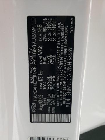 2022 HYUNDAI TUCSON SEL 5NMJCCAE7NH158589