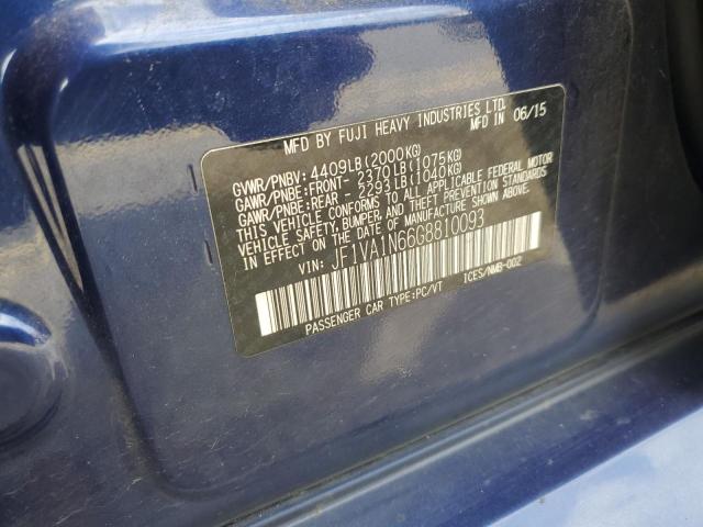 2016 SUBARU WRX LIMITE JF1VA1N66G8810093