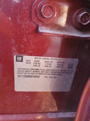 2016 CHEVROLET IMPALA LT - 1G1115S36GU163530