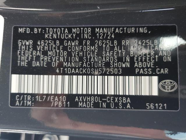 2025 TOYOTA CAMRY XSE - 4T1DAACK0SU572503