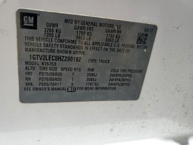2017 GMC SIERRA K15 - 1GTV2LEC8HZ290192