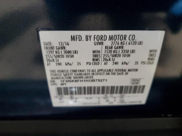 2017 FORD EXPLORER L 1FM5K8FH1HGB75271