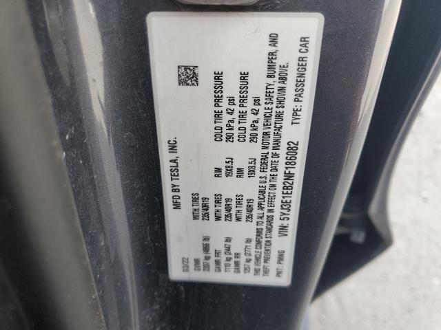 2022 TESLA MODEL 3 - 5YJ3E1EB2NF186082