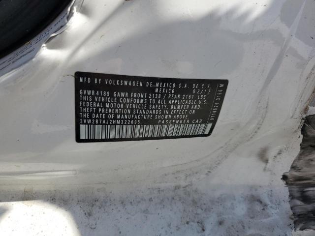 2017 VOLKSWAGEN JETTA S - 3VW2B7AJ2HM322695