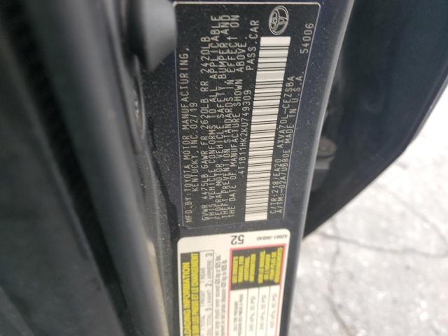 2019 TOYOTA CAMRY L - 4T1B11HK2KU749309